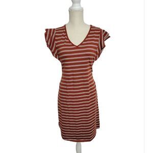 Ces femme striped dress Flutter Sleeve Sz Small